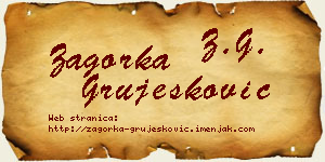 Zagorka Grujesković vizit kartica